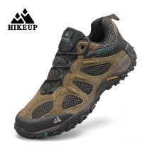 HIKEUP nowe antypoślizgowe, odporne na zużycie męskie buty turystyczne na świeżym powietrzu oddychające bryzgoszczelne wspinaczka męskie tenisówki myśliwskie buty górskie