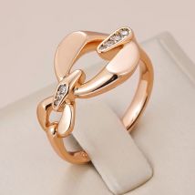 Kinel trend ige einzigartige dicke Kette Frauen für Ring 585 Roségold Vintage feine tägliche Schmuck Geometrie glänzend einfach passenden Ring