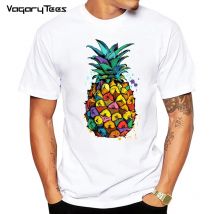 Männer Kleidung 2020 Sonne Strand Ananas Lustige Ästhetische Gedruckt T-shirt männer Freizeit Kurzarm Oansatz T-shirt Obst T-shirt