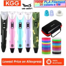 3D Pen Drawing Printing Pen With LCD Screen Compatible PLA Filament Toys Safe Paiting for Children DIY Christmas Birthday Gift