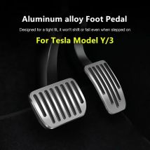 VORTOW Auto Fußpedal Pads Abdeckungen Für Tesla Modell 3 Y Juniper 2025 2026 Litschi korn anti Slip Gaspedal Brems Rest Pedal Trim