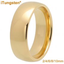 iTungsten 2mm 4mm 6mm 8mm 10mm vergoldeter Wolframring für Männer Frauen Paar Verlobung Hochzeit Band trendiger Schmuck Comfort Fit