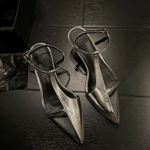 Mkkhou Mode Sandalen Frauen neue hochwertige echte Leder spitze T-förmige Knöchel Schnalle Riemen offene Ferse moderne Sandalen