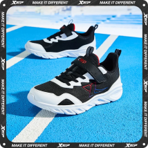 Xtep Laufschuhe für Kinder mittleren und älteren Kinder für Jungen, Herbst, Klettverschluss, Mesh, atmungsaktiv, leicht, Sportschuhe 676315119551