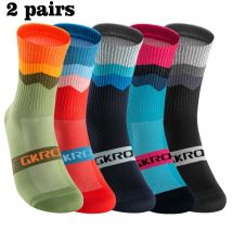 2 pares de calcetines de ciclismo profesionales calcetines transpirables para bicicleta de carretera hombres mujeres deportes al aire libre carreras e compresión ciclismo para mujeres