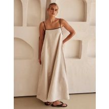 Frauen lässig lose Krawatte Bogen rücken frei Maxi kleid Damen elegant schick Slip Strand kleid 2024 Mode Sommerkleid Frauen Outfits