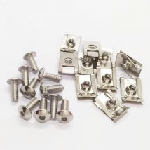 10 set M6/M5/M4 in acciaio inossidabile tipo U clip filettatura 5mm 6mm 4mm dadi e bulloni viti per auto moto scooter ATV