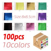 100pcs/10colors Sheet Rose Red Gold Leaf Imitation Sliver Foil Papers DIY Art Crafts Design Packaging Material Food Decor