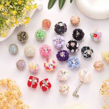 16 mm Strass-Kugelperlen, Mond, Stern, Blume, rund, lose Distanzperlen für Schmuckherstellung, DIY, Bastelbedarf, Weihnachtsdekoration
