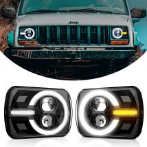 2PCS 90W DOT 5x7 7x6 H6054 Fari A Led, Indicatori di direzione DRL Fascio Sigillato Per Jeep Cherokee XJ Wrangler YJ C4 Corvette,Toyota Pickup