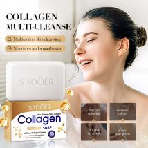 1/2 stücke SADOER Kollagen Ossein Gesichts Seife Gesicht Waschen Schaum Gesichts Reiniger Feuchtigkeitsspendende Öl Kontrolle Körper Baden Handgemachte Seife