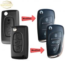 SUPERKEY Modificato Chiave A Distanza Dell'automobile Borsette Flip Caso Per Citroen C2 C3 C4 C5 Berlingo Per Peugeot 207 307 308 407 607 HU83 VA2
