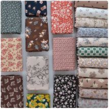 100 % gebürsteter Baumwollstoff mit Blumendruck, Haushaltskleidung, Pyjama, Kleid, Staubmantel-Nähtuch, T43