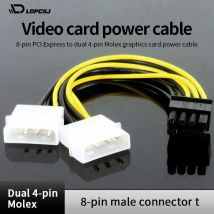 LDPCSJ Grafikkarte 8Pin Stecker auf Dual 4Pin Buchse Grafikkarte Netzkabel 8 Pin PCI Express auf Dual 4 Pin Molex Stromkabel