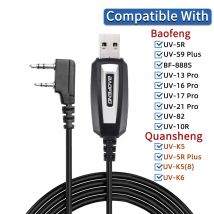 Cavo di programmazione USB con CD per Baofeng UV-5R 82 888S UV-S9PLUS UV-13 16 17 21 Pro Quansheng