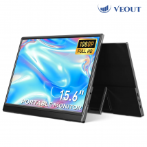 Vendita calda VEOUT Monitor portatile da 15,6 pollici 60HZ per laptop, display LCD 16:9 1080P FHD Secondo schermo esterno del computer per il telefono