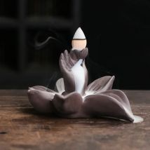 1pc, Keramik Handwerk Buddha Hand Rückfluss Weihrauch brenner Räucher stäbchen halter Lotus Räucher gefäß Büro Teehaus dekorieren
