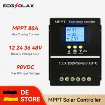 ECGSOLAX 80A 100A MPPT Regolatore di carica solare 12V 24V 36V 48V Regolatore di carica 1 automatico con doppio regolatore del pannello solare USB
