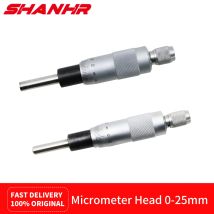 SHANHR Mikrometerköpfe, 0–25 mm Genauigkeit, 0,01 mm, flaches Messwerkzeug, Typ Gewinde, gerändelter Einstellknopf, Mikrometerkopf