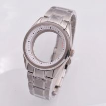 40 mm weißes/blaues/orange/schwarzes Kapitelring-Uhrengehäuse, Saphirglas, transparente Rückseite, passend für NH34 NH35 NH36 Uhrwerk