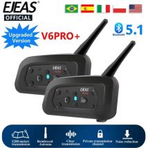 EJEAS 1/2 Pz Tipo C V6 Pro Moto Interfono Bluetooth Casco Auricolare Moto Interfono Walkie Talkie per 6 Piloti