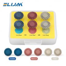 6 Teile/schachtel Dental Verbund Harz Polieren Disc Gummi Polierer 14mm Rad 3 Farben Spirale Flex Pinsel Zahnmedizin Instrument