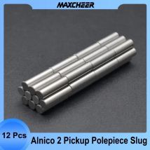 12Pcs Alnico 2 Polepiece Slug D5x15/16/17/17.5/18.5mm Electric Guitar Bass Pickup Slug Pole Pickup Magnet Slug Rods