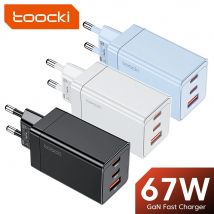 Toocki 67W GaN USB C Ładowarka Szybkie ładowanie Wielokolorowa ładowarka typu C do Macook iPhone 15 14 13 12 Pro Max Samsung Xiaomi POCO