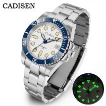 CADISEN Automatische Mechanische Männer Armbanduhr Edelstahl Männer Uhr NH35 Keramik Lünette Saphirglas Wasserdicht Männer Uhren