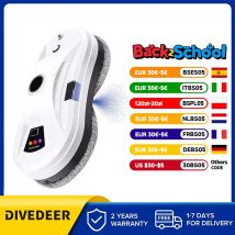 DIVEDEER Robot de limpieza de ventanas rociador de agua Robot de ventana eléctrico ultrafino aspirador para el hogar