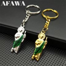 Katholischer San Judas Schlüsselanhänger für Damen und Herren, Edelstahl, goldfarben, religiöser St. Jude-Schlüsselanhänger, Schmuck, Chaveiro NZZ774S02