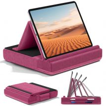 KDD Verbesserter Tablet-Kissenständer mit mehreren Winkeln, Ipad-Halter für Schoßbett und Schreibtisch, faltbares Soft-Pad-Dock mit Stylus-Halterung