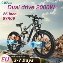 Nathaniel SYR09 Elektrofahrrad 2000 W Doppelmotor, 26 x 4,0 Fat Tire Integriertes Rad, 48 V, 20 Ah, 55 km/h, All-Terrain-Outdoor-Sport-E-Bike