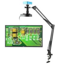 66MP 48MP 4K 2K HDMI USB Video Microscopio industriale Fotocamera 130X Obiettivo a fuoco lungo Staffa a sbalzo per telefono PCB SMD Saldatura