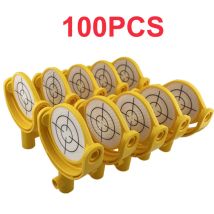 100 Stück Mini-Kippreflektor, 60 mm, Zielblechreflektor mit bedrucktem Fadenkreuz, Durchmesser 5/8 Gewinde, neigbarer Reflektor, Ziel für Umfrage