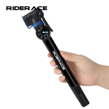 RIDERACE Bicycle Pump With Gauge Portable Hand Tire Air Inflator Aluminum Alloy Bike Air Shock Pump AV FV Presta Schrader Valve