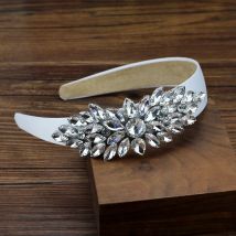 Glänzendes silberfarbenes Kristall-Haarband, einfaches Strass-Stirnband für Frauen und Mädchen, Geburtstag, Haarschmuck