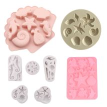 Silikon Fisch Delphin Kuchen form Seepferdchen Muschel form Seestern Meeres schildkröte Kuchen Grenze Fondant für Küche Backen Dekorations form
