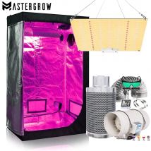 Grow Tent Growbox 1000W Quantum Grow Full Spectrum Led Kit High PPFD Set 4/6 Zoll Kanal Fans