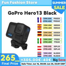GoPro-cámara deportiva Hero13, videocámara negra impermeable y antivibración para ciclismo, 5,3 K,