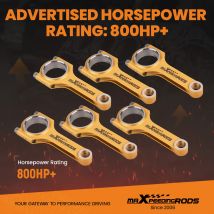 Geschmiedete Titanisierte H-Träger-Pleuelstangen für BMW N54B30 3.0 E90 E91 E92 5,709 Zoll Pleuel Bellie Pleuel Belias