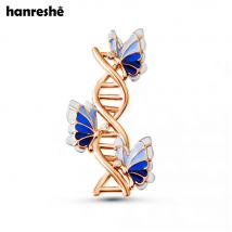 Hanreshe Medizinische kreative Schmetterling DNA Brosche Pins Luxus Genetik Revers Abzeichen Biologie Schmuck für Arzt Krankenschwester Geschenke