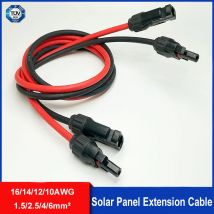 Cavo di prolunga per pannello solare, cavo per pannello solare 16/14/12 10AWG con connettori impermeabili femmina e maschio per camper, sistemi fotovoltaici