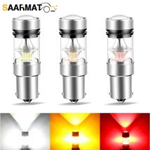 2pcs 100W 1156 BA15S P21W Canbus DRL Stop Reverse Light 12V White Red Yellow LED Bulbs Turn Signal Light Accessories Error Free