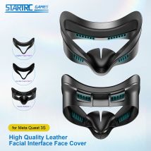 Copertura per maschera facciale 3 in 1 per accessorio Meta Quest 3S VR Cuscinetto di ricambio per interfaccia facciale in pelle PU/schiuma di seta ghiacciata Versione aggiornata