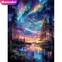 Momoart Katze Diamant Malerei Tier bunte Diamant Mosaik Bild Strass Mond Wand Dekor