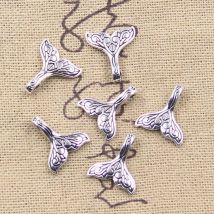 50 stücke Charms Wal schwanz 15x13mm antike silberne Farbe Anhänger DIY Handwerk machen Ergebnisse handgemachten tibetischen Schmuck
