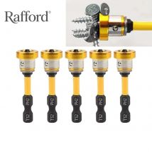 Rafford Magnetisches Trockenbau-Schraubendreher-Bit-Set, 1/4 Zoll Sechskantschaft, Kreuzschlitzkopf für Hand-/Bohrmaschinen, rostbeständiges plattiertes Metall,