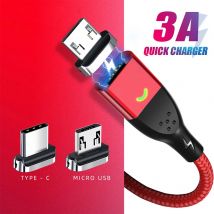 FONKEN Magnetyczny kabel Micro USB typu C Szybkie ładowanie danych Przewód Magnet Ładowarka Kabel