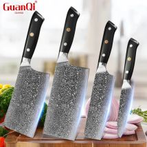 Mannaia per carne Coltello di Damasco Coltelli da cucina Chef Cottura di verdure Affettare Frutta Disossare Coltello in acciaio di Damasco Mannaia Manico in legno